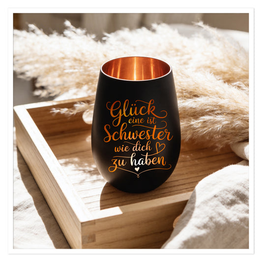 Windlicht Schwester „Glück ist eine Schwester wie dich zu haben“