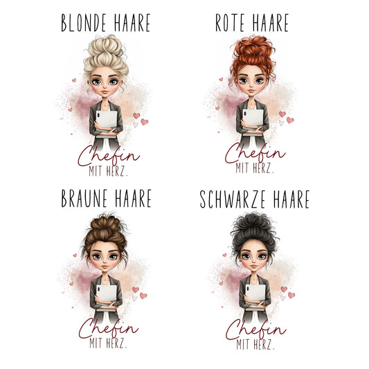 Tasse Chefin mit Herz personalisiert