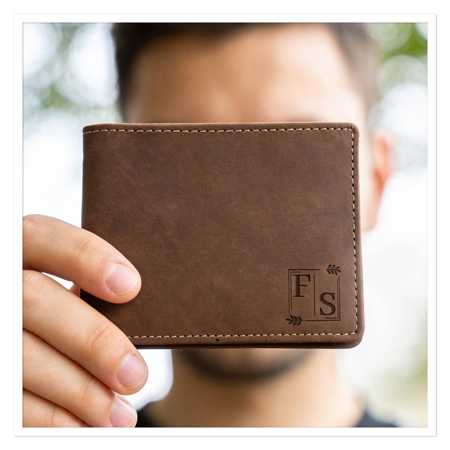 Leder Geldbörse mit Initialen – Vintage Wallet aus Rindsleder