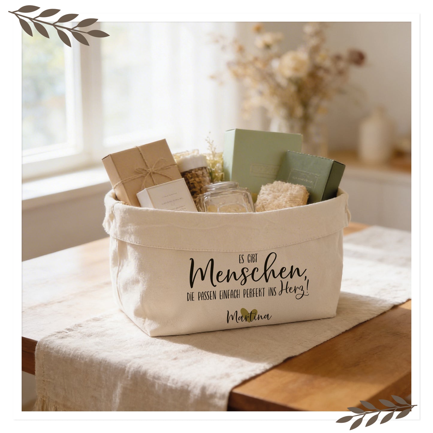 Personalisierter Geschenkkorb „Es gibt Menschen…“ mit Name