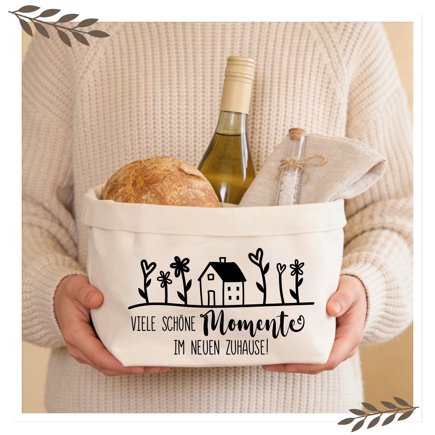 Geschenkkorb zum Selberfüllen „Viele schöne Momente im neuen Zuhause“