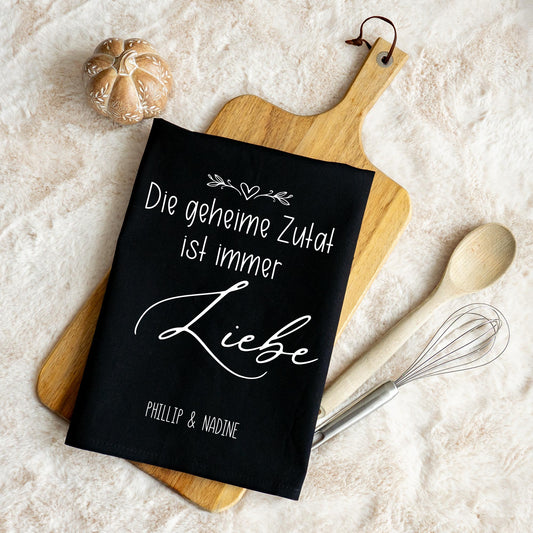Geschirrtuch personalisiert „Die geheime Zutat ist immer Liebe“
