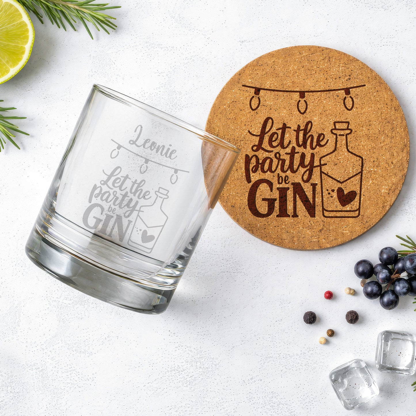 Personalisiertes Gin Glas – Let the Party be Gin