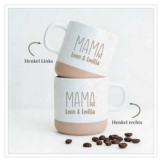 Personalisierte Mama Tasse mit Kindernamen – Gravur individuell