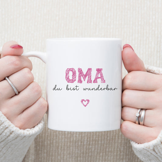 Tasse "Oma, du bist wunderbar"