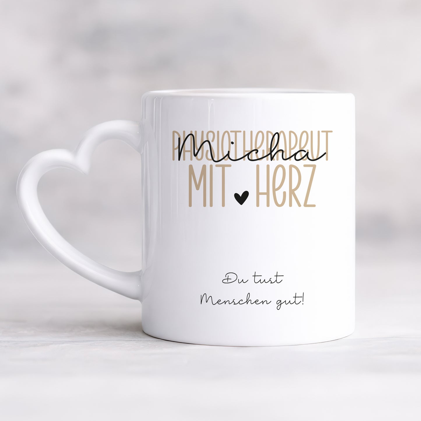 Personalisierte Tasse Physiotherapeut - Physiotherapeutin mit Herz