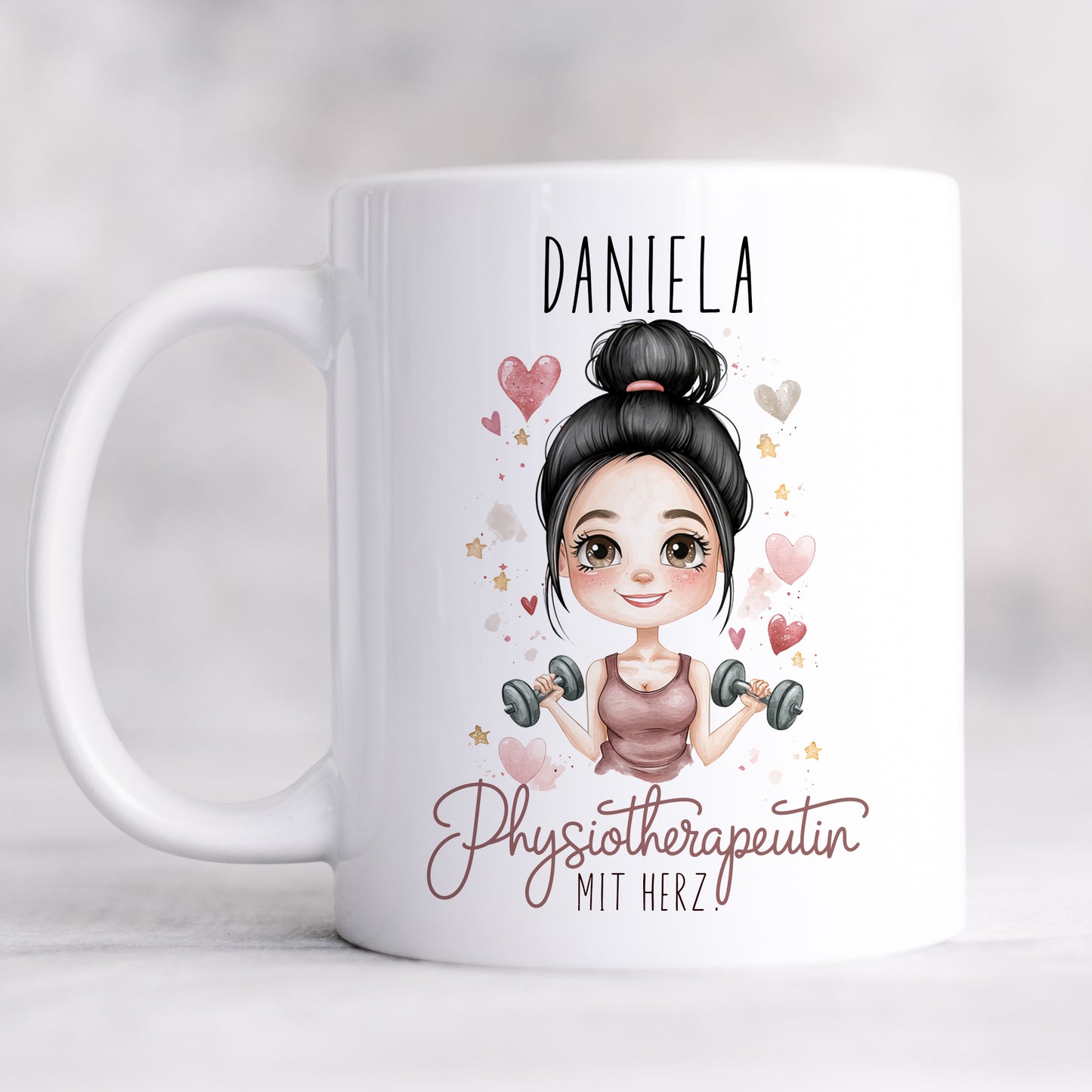 Tasse Physiotherapeutin mit Herz personalsiert