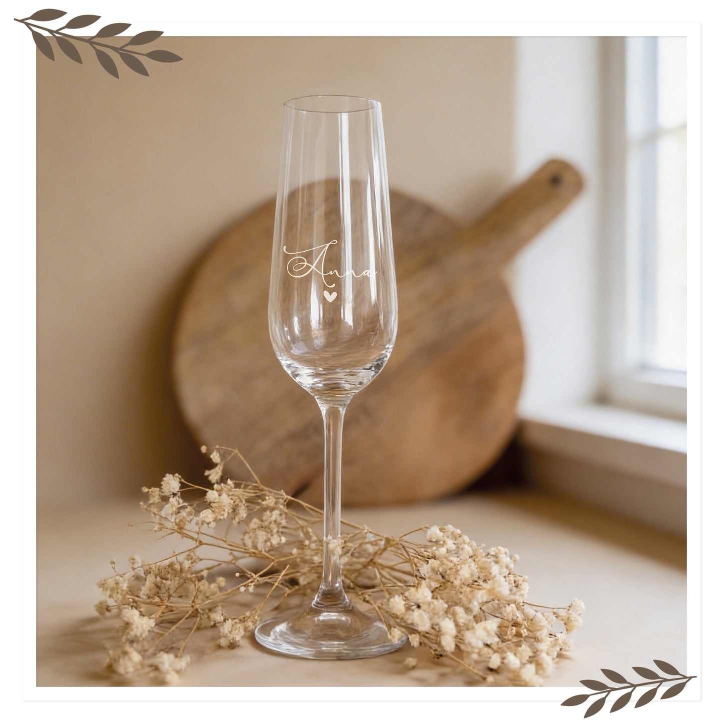 Personalisiertes Sektglas mit Name & Herz