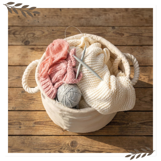 Personalisierter Strickkorb mit Name – „Strickkram“ SK02
