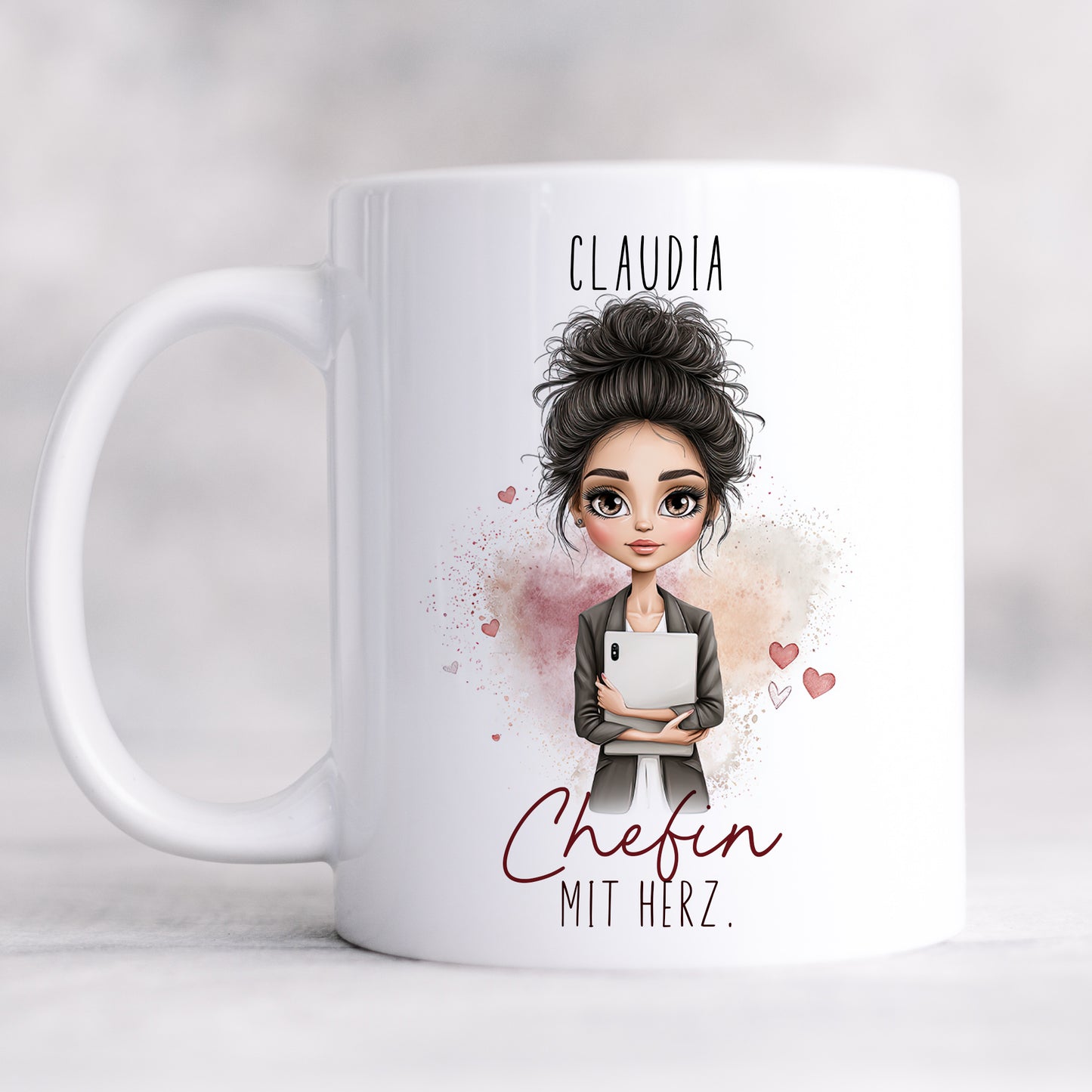 Tasse Chefin mit Herz personalisiert