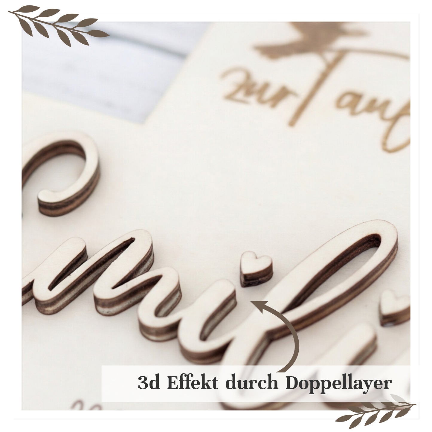 Personalisiertes Taufkreuz aus Holz