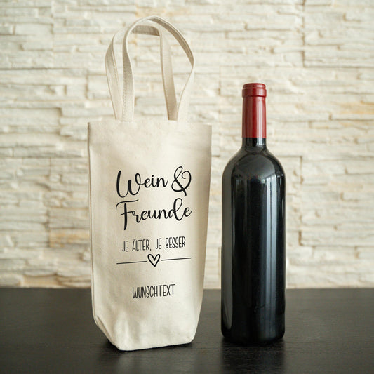 Flaschenbeutel mit Spruch und Wunschtext