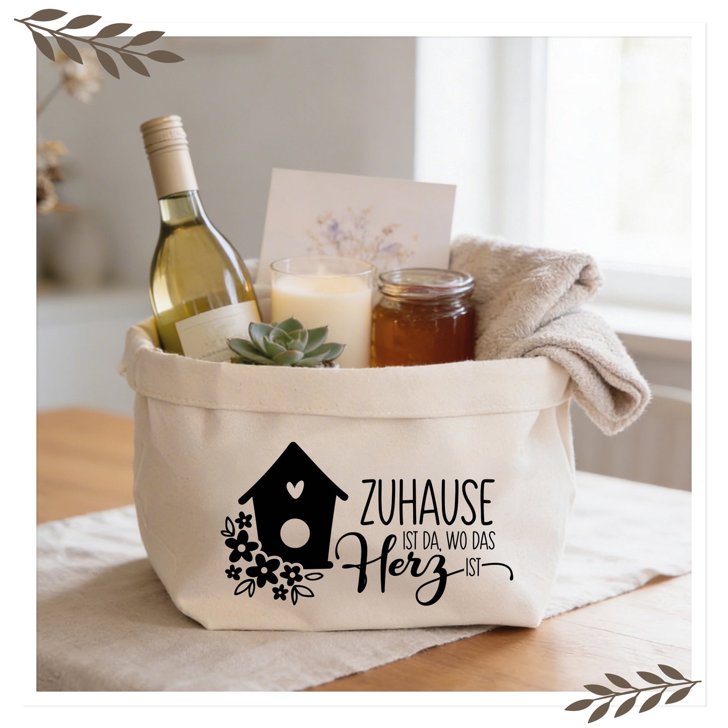 Geschenkkorb zum Selberfüllen „Zuhause ist da wo das Herz ist“