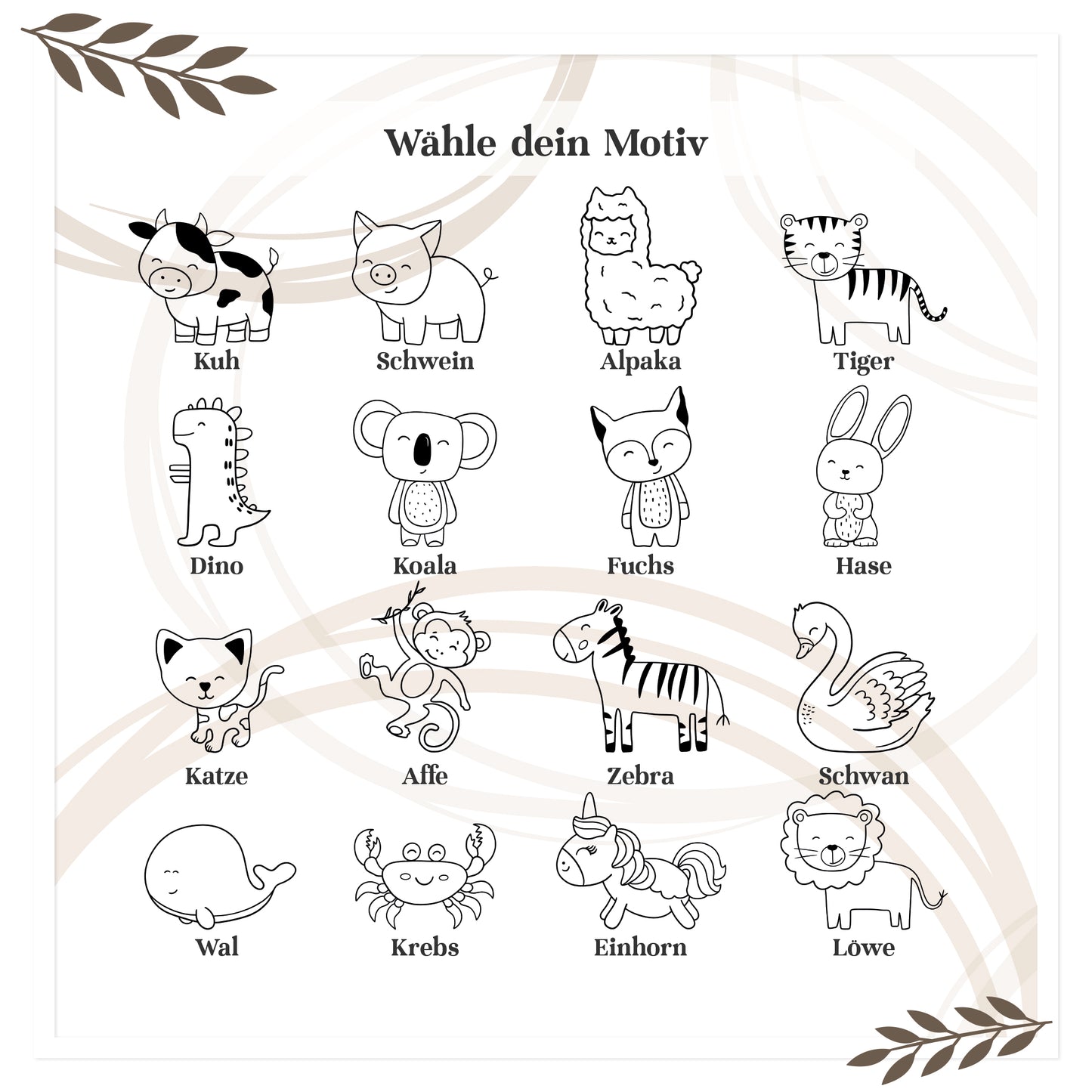 Personalisiertes Frühstücksbrett mit Tiermotiv & Name