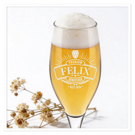 Personalisiertes Bierglas mit Name – Premium Genießer Design