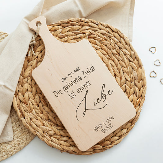 Holzschneidebrett Geheime Zutat