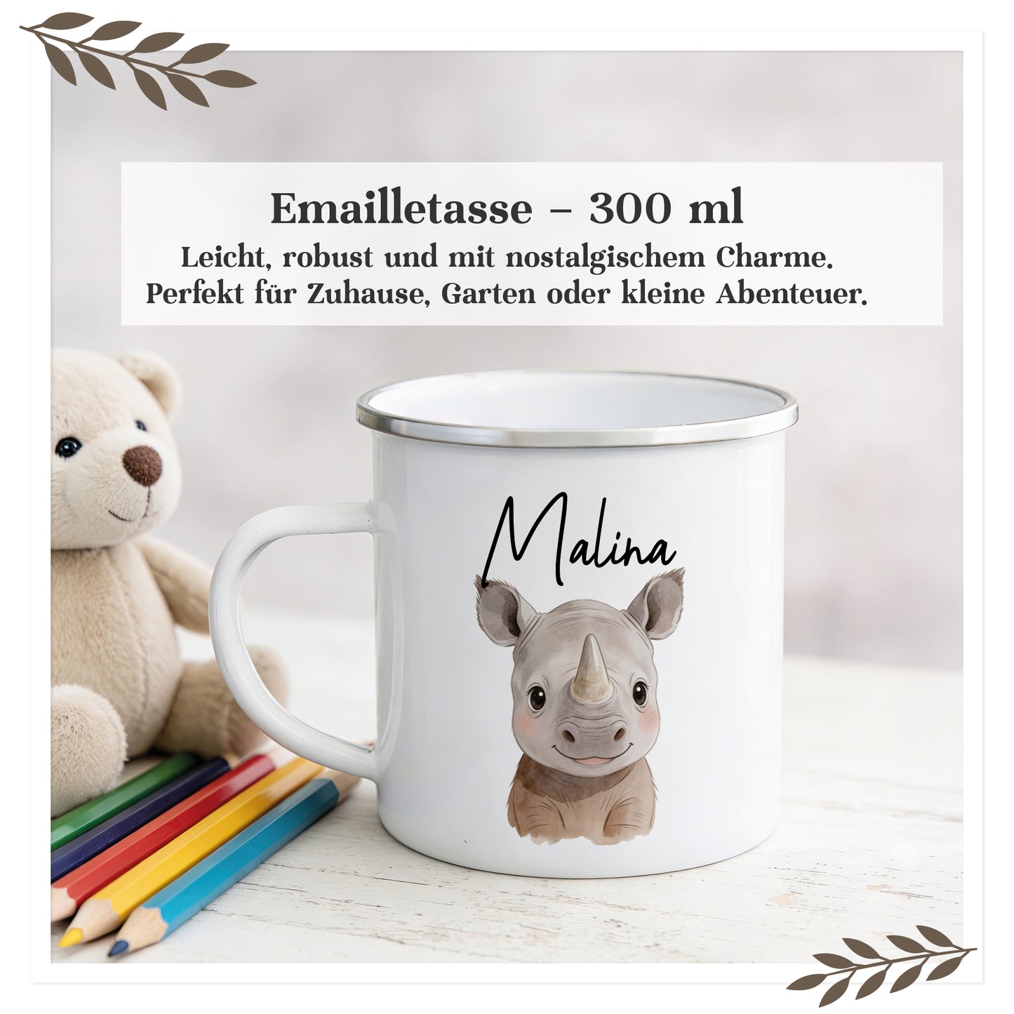 Personalisierte Kindertasse mit Name 16 mögliche Motive