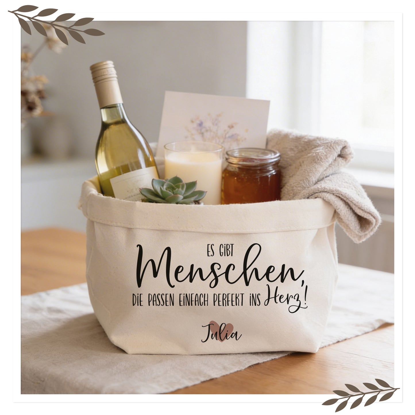 Personalisierter Geschenkkorb „Es gibt Menschen…“ mit Name