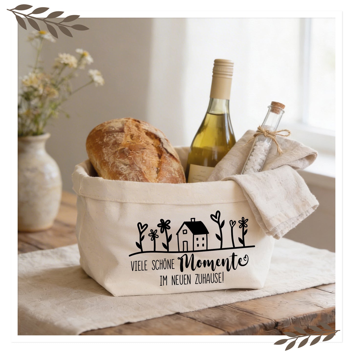 Geschenkkorb zum Selberfüllen „Viele schöne Momente im neuen Zuhause“