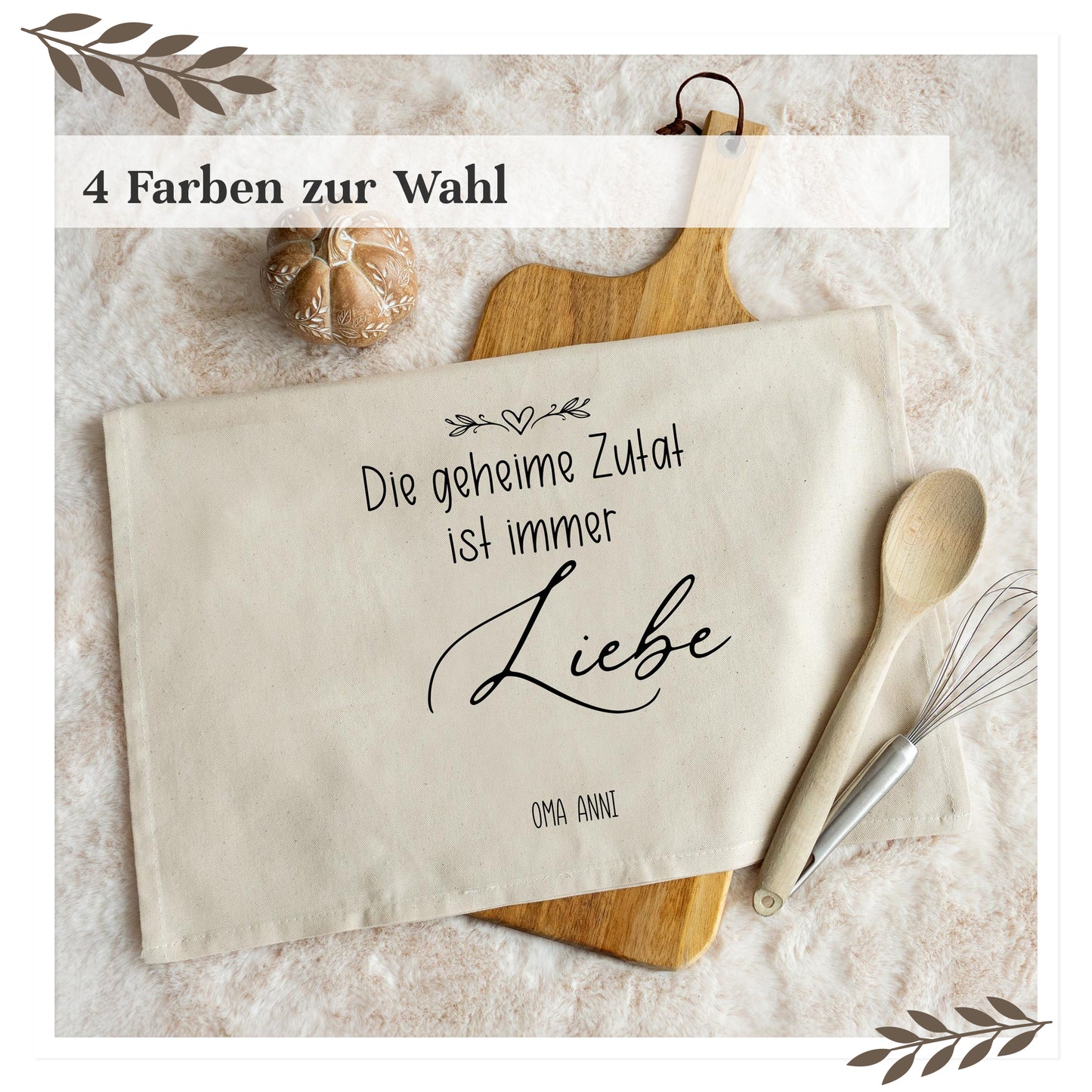 Geschirrtuch personalisiert „Die geheime Zutat ist immer Liebe“