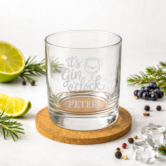 Personalisiertes Gin Glas – it's Gin o'clock
