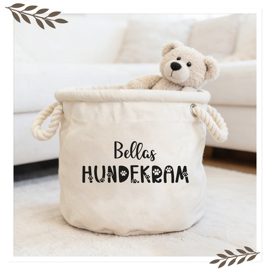 Personalisierter Hundespielzeug Korb mit Namen