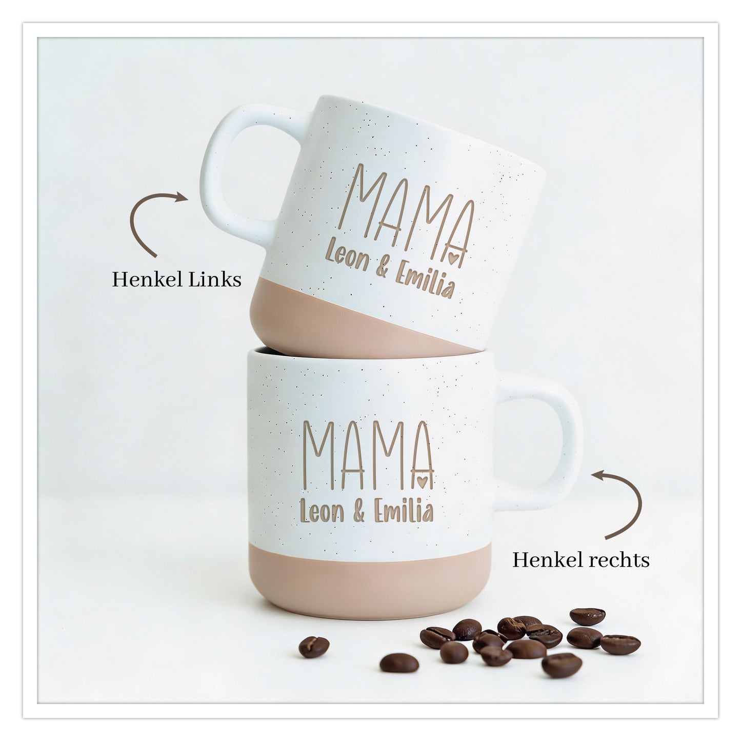 Personalisierte Mama Tasse mit Kindernamen – Gravur individuell