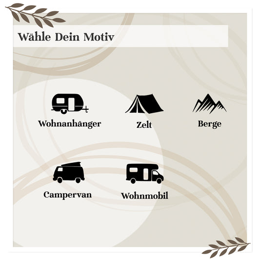 Personalisierte Emaille Tasse Happy Camper