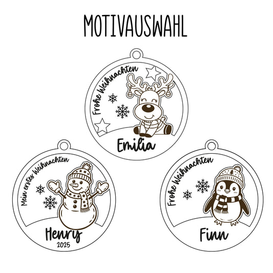 Personalisierter Weihnachtsbaum-Anhänger Kinder