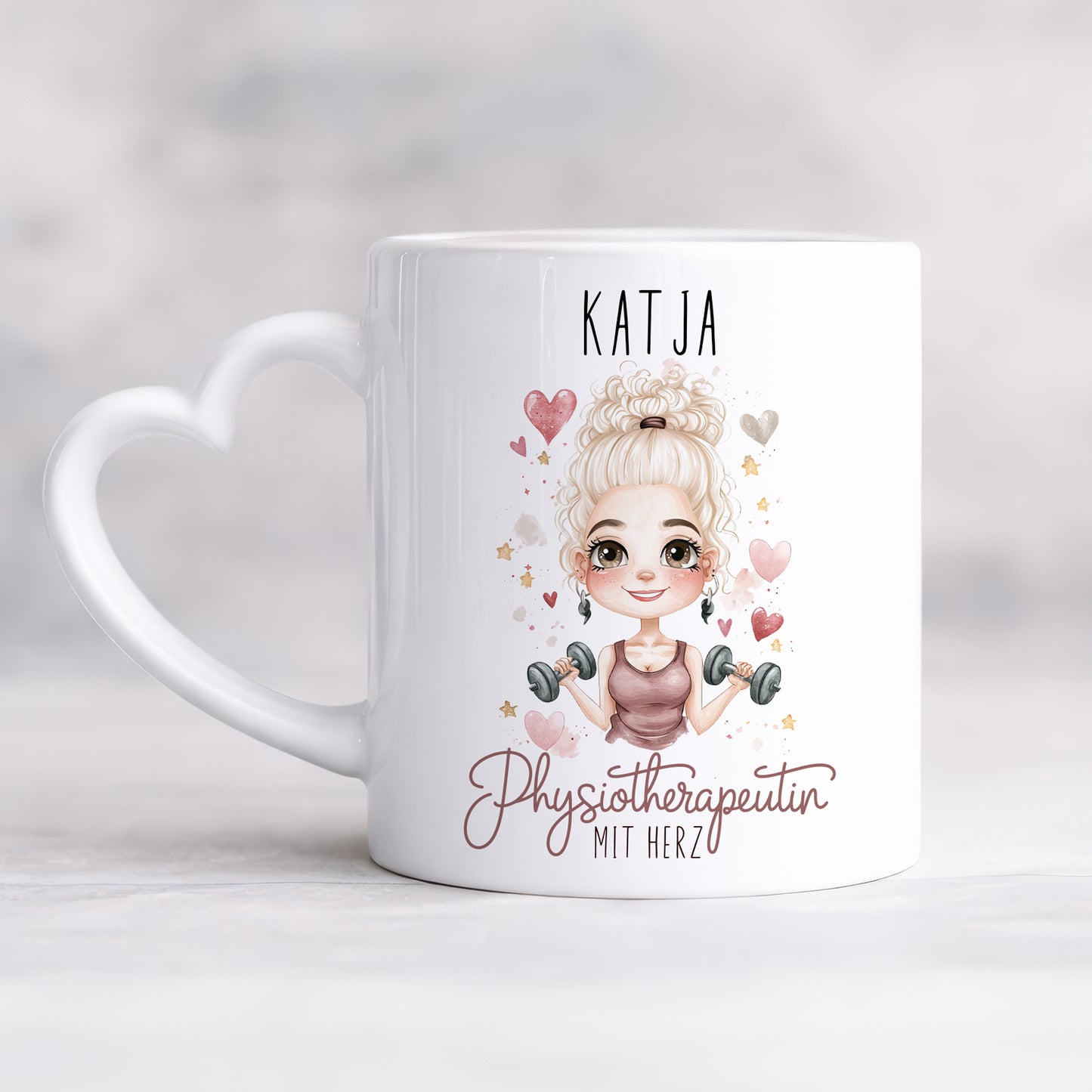 Tasse Physiotherapeutin mit Herz personalsiert