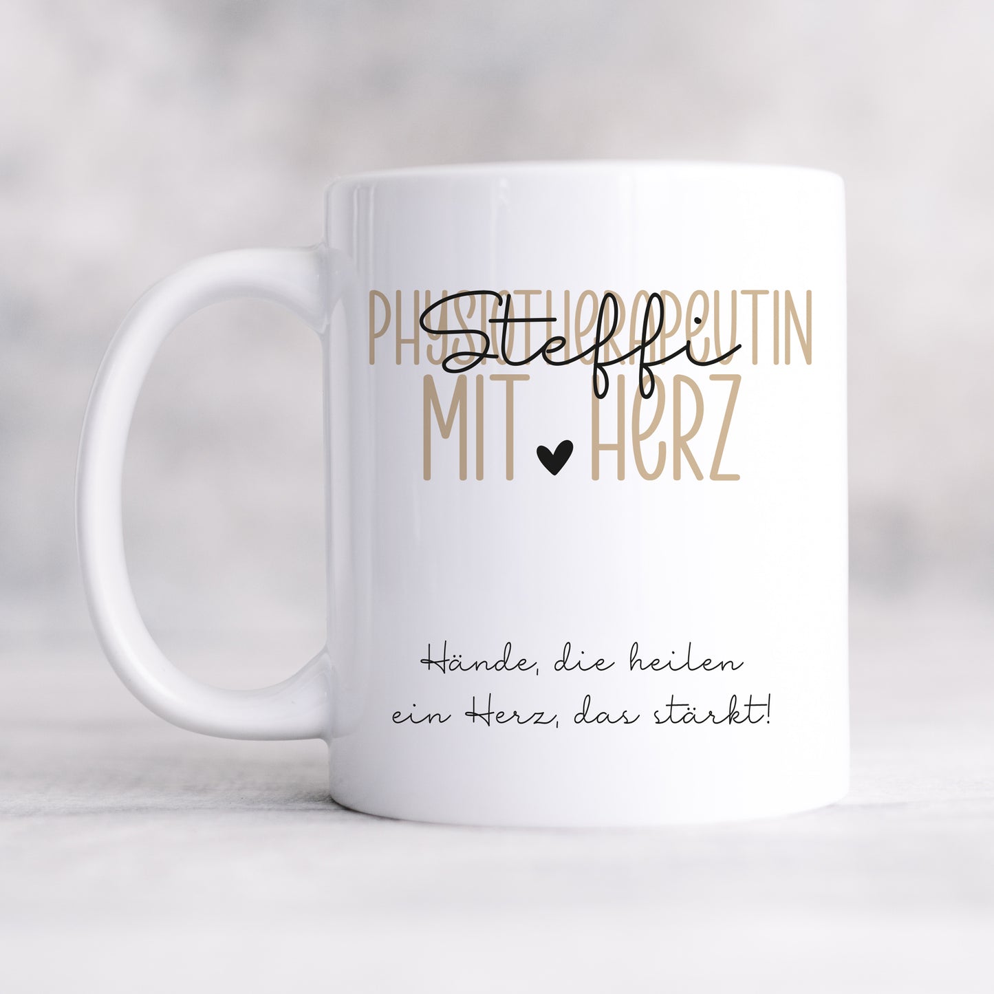 Personalisierte Tasse Physiotherapeut - Physiotherapeutin mit Herz