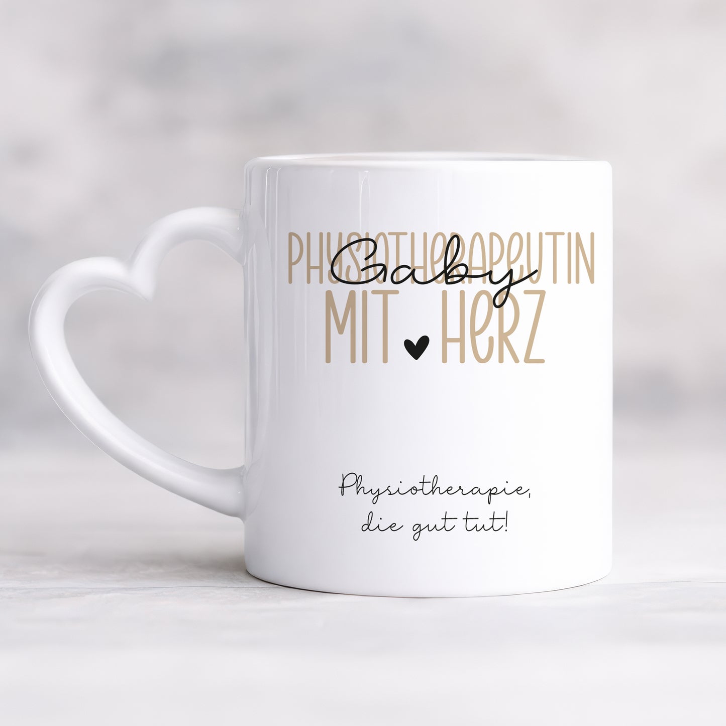 Personalisierte Tasse Physiotherapeut - Physiotherapeutin mit Herz