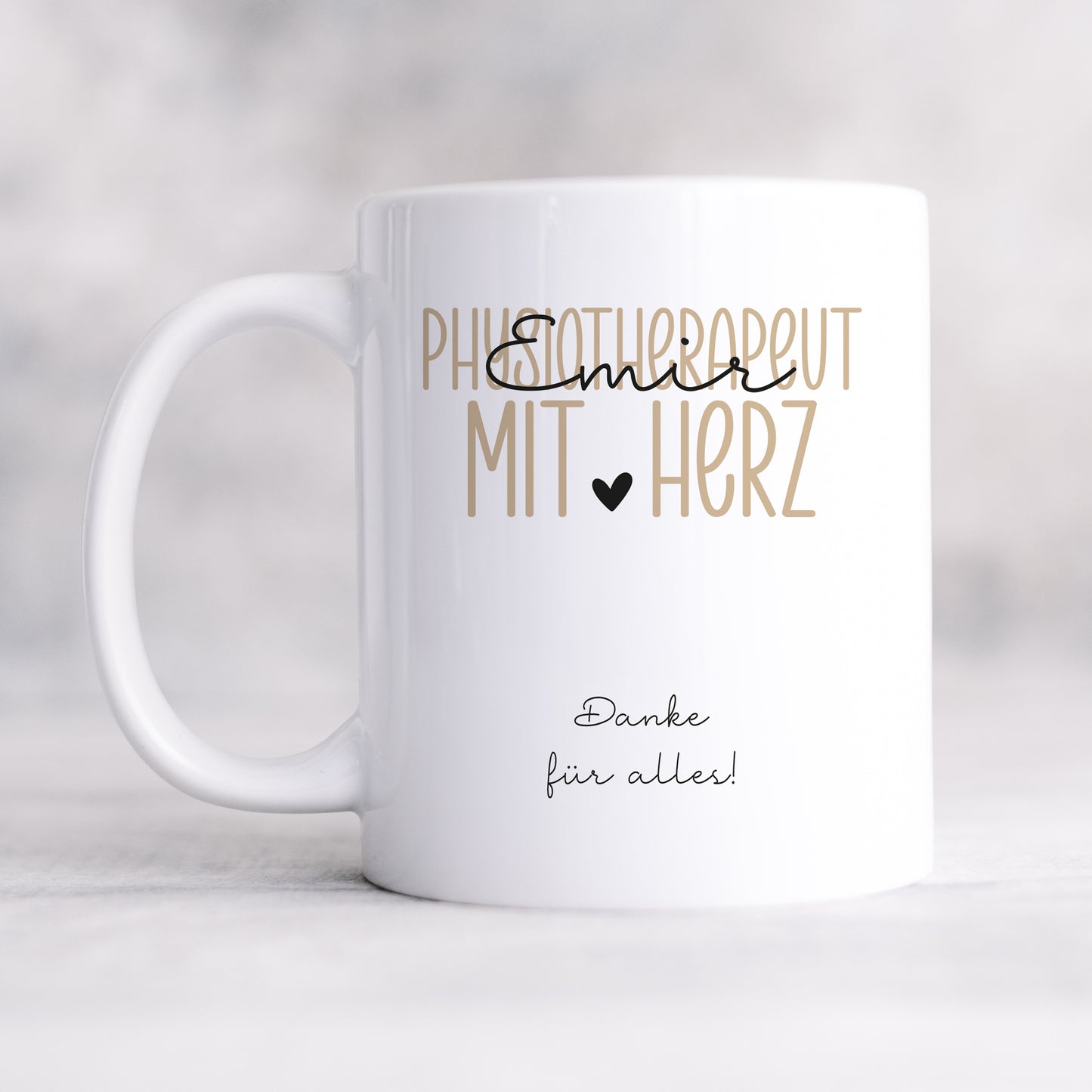 Personalisierte Tasse Physiotherapeut - Physiotherapeutin mit Herz