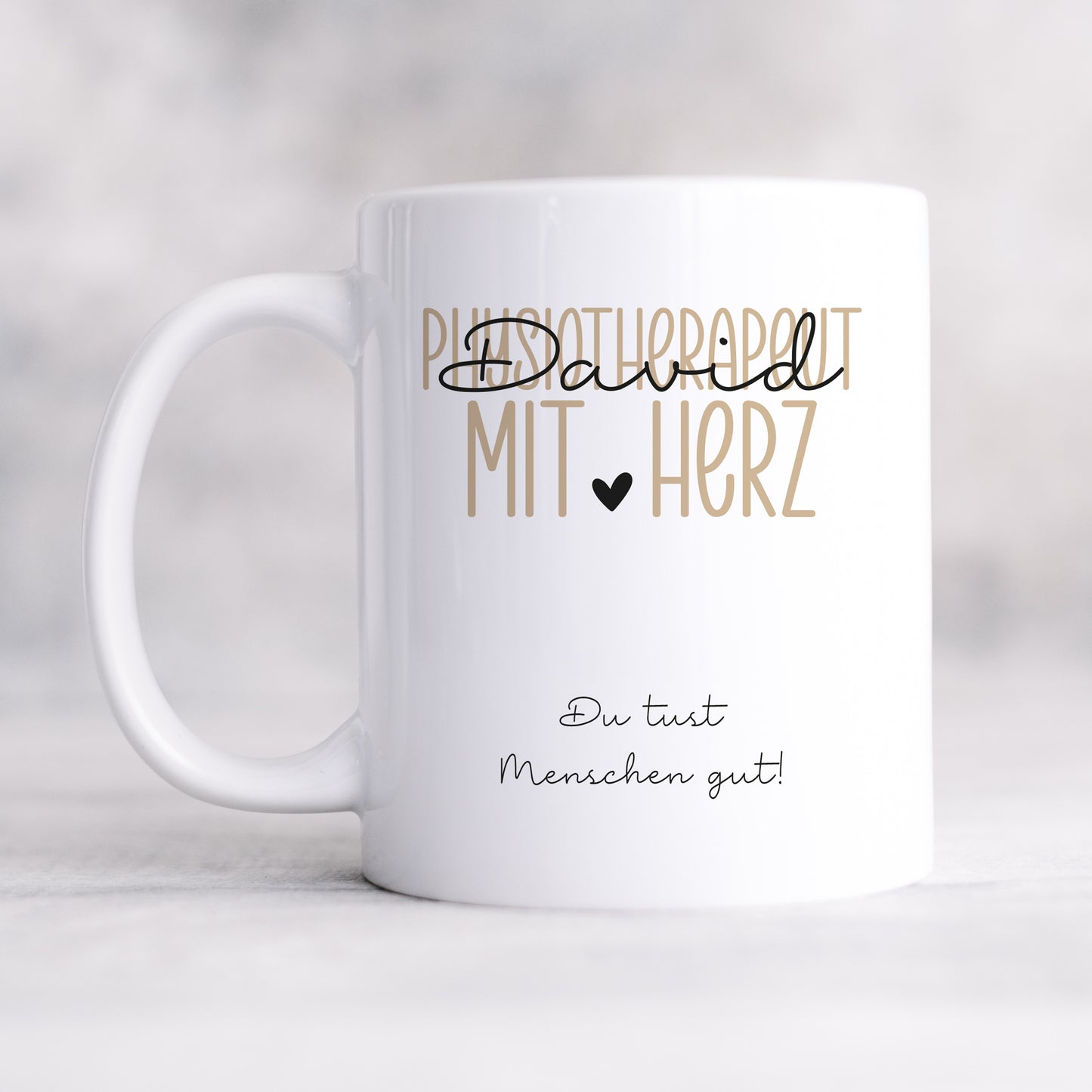 Personalisierte Tasse Physiotherapeut - Physiotherapeutin mit Herz