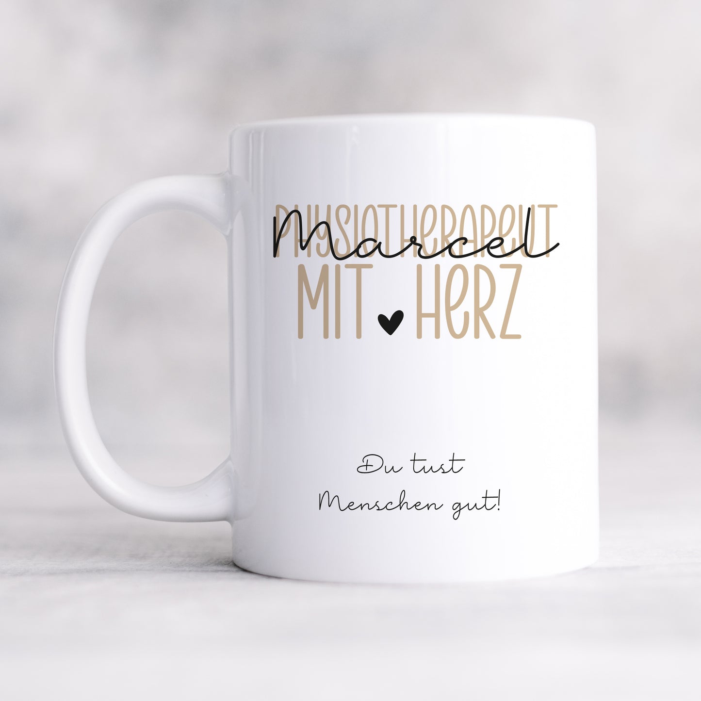 Personalisierte Tasse Physiotherapeut - Physiotherapeutin mit Herz
