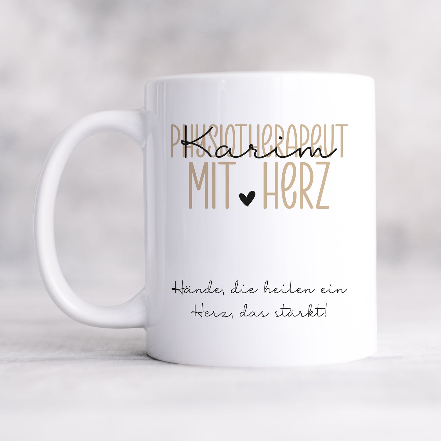 Personalisierte Tasse Physiotherapeut - Physiotherapeutin mit Herz