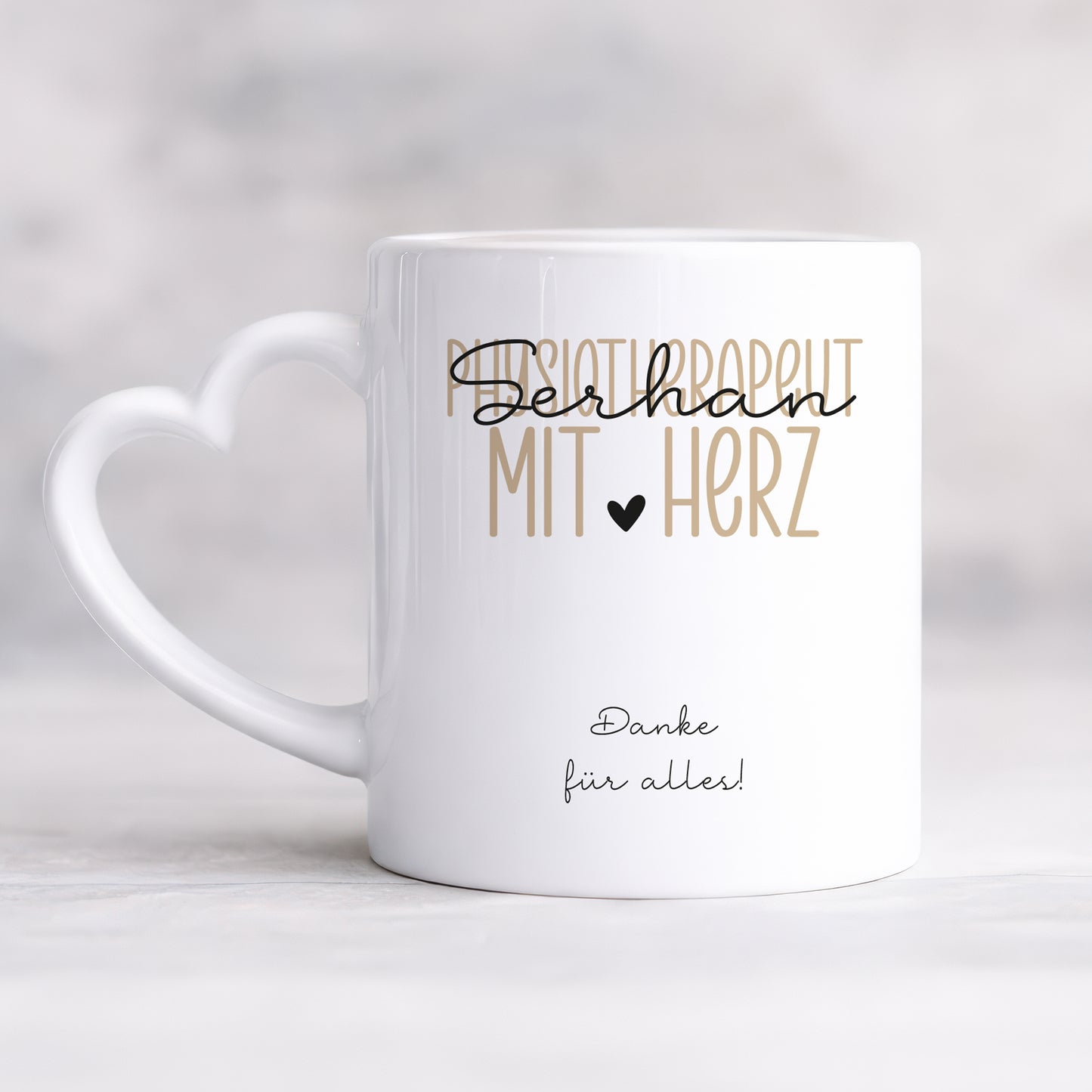 Personalisierte Tasse Physiotherapeut - Physiotherapeutin mit Herz