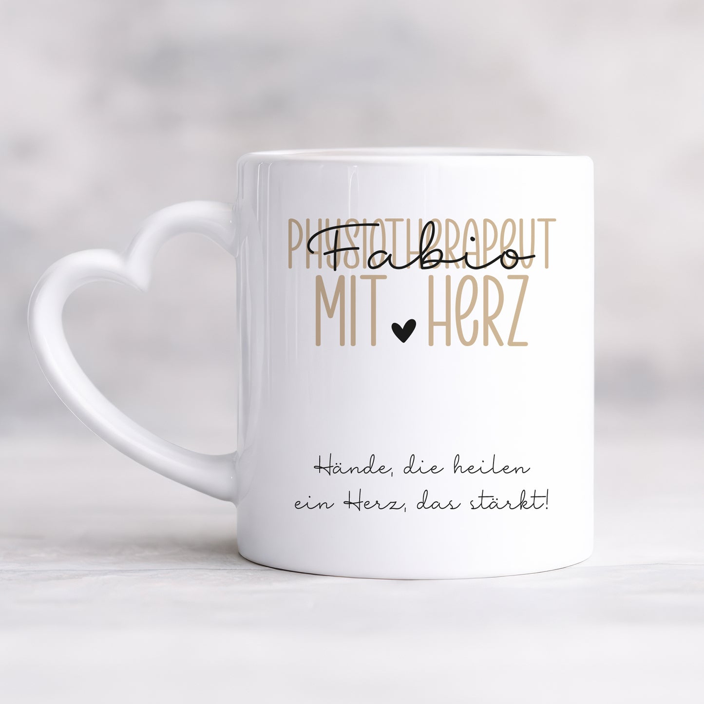 Personalisierte Tasse Physiotherapeut - Physiotherapeutin mit Herz