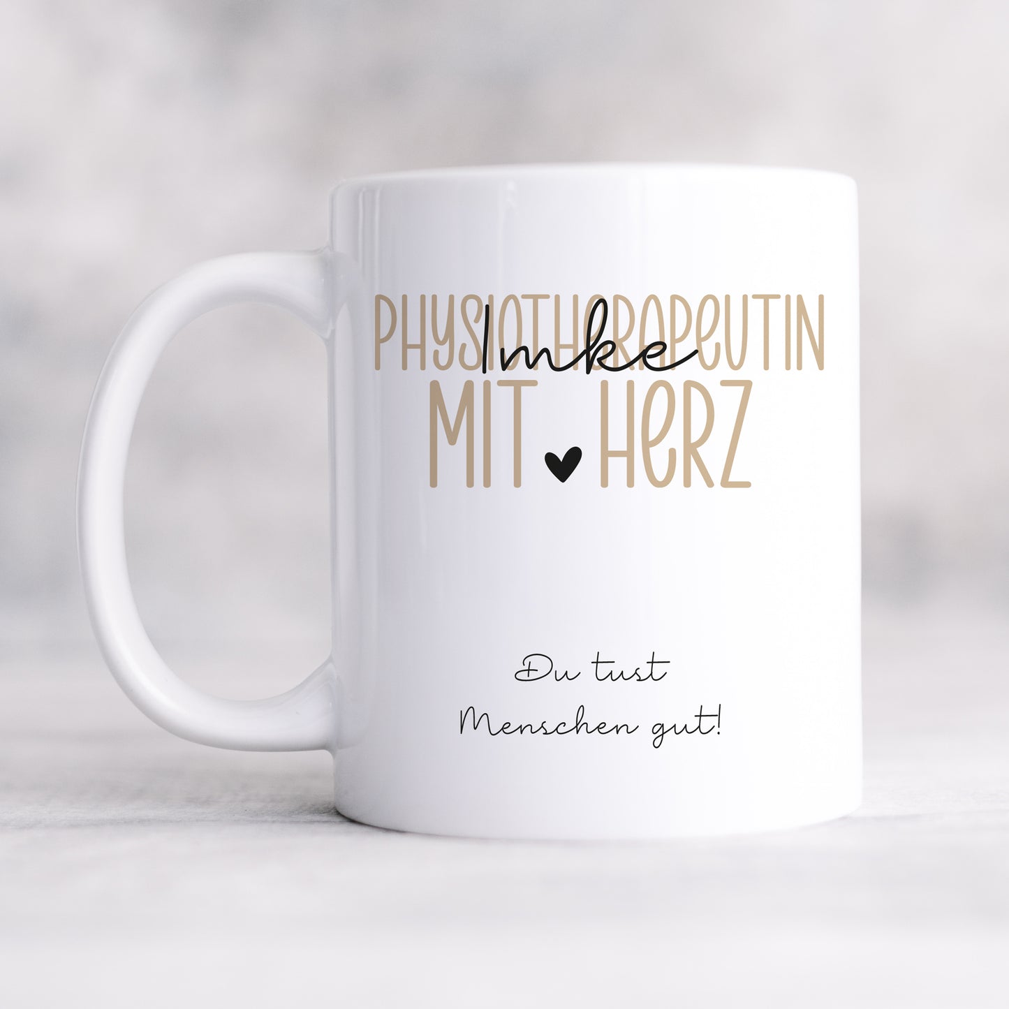 Personalisierte Tasse Physiotherapeut - Physiotherapeutin mit Herz