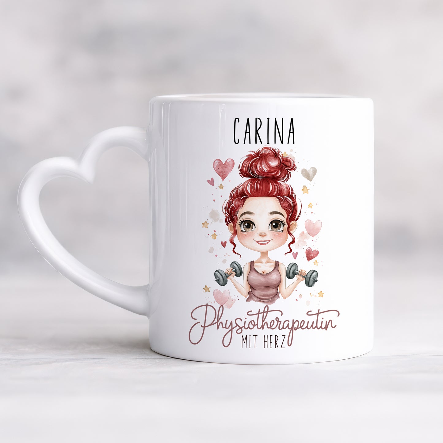 Tasse Physiotherapeutin mit Herz personalsiert