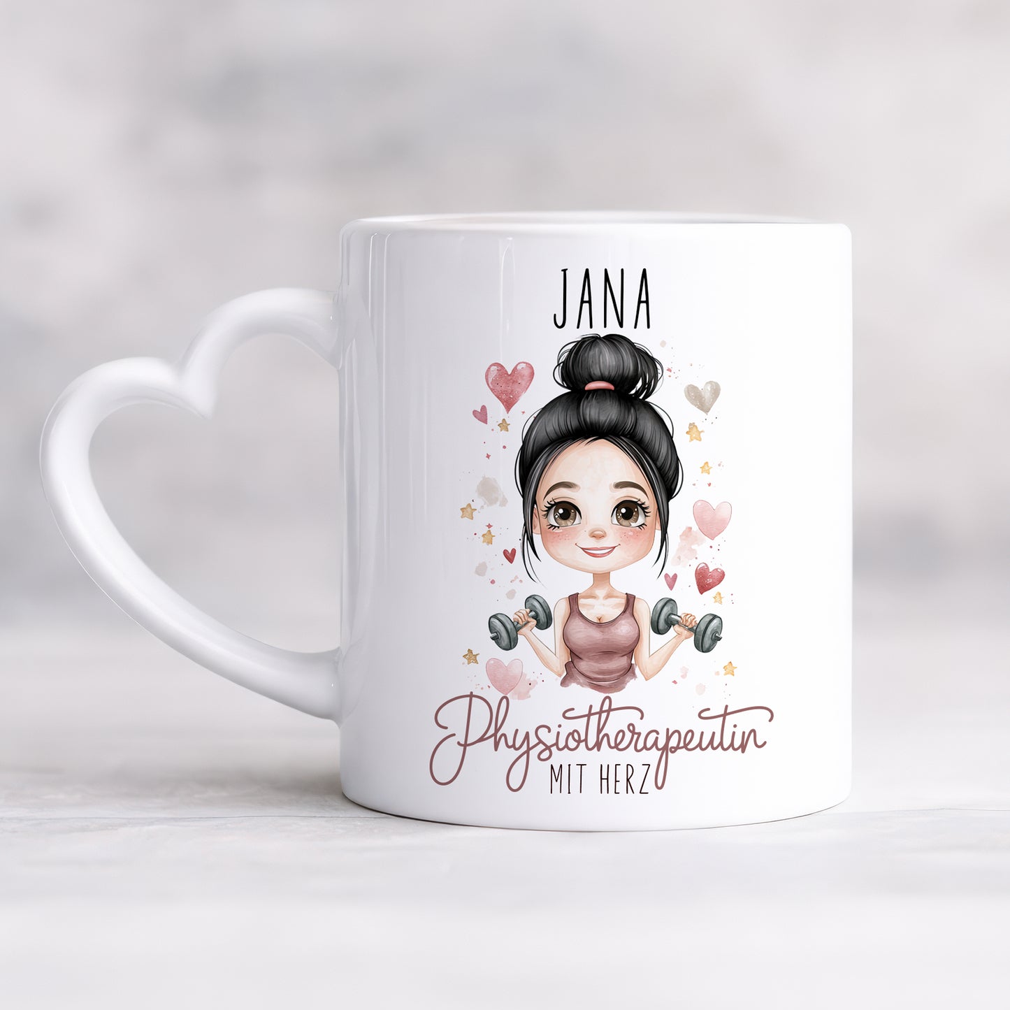 Tasse Physiotherapeutin mit Herz personalsiert
