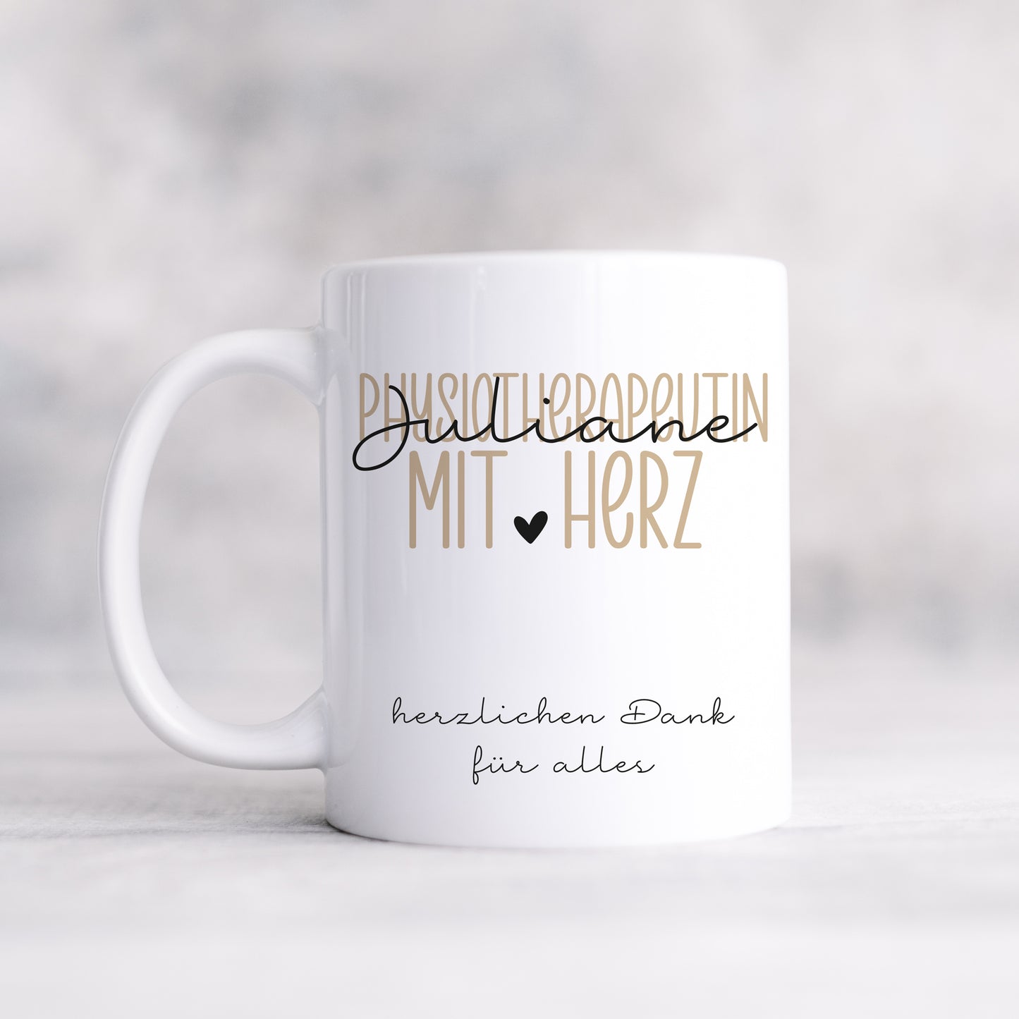 Personalisierte Tasse Physiotherapeut - Physiotherapeutin mit Herz