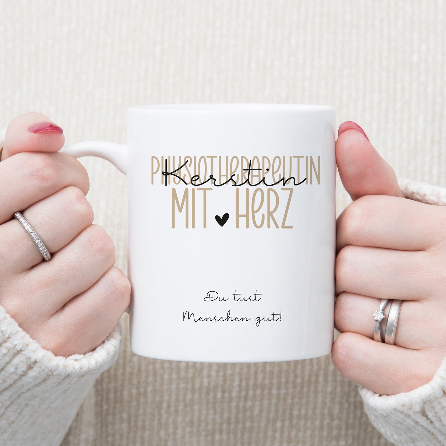 Personalisierte Tasse Physiotherapeut - Physiotherapeutin mit Herz