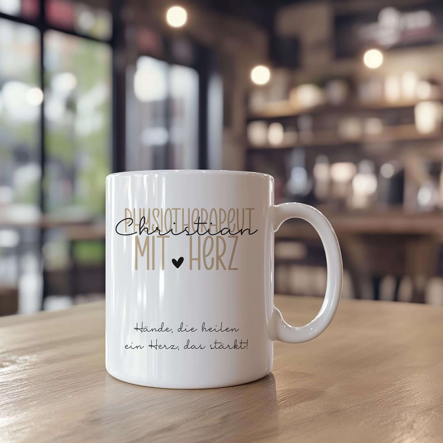 Personalisierte Tasse Physiotherapeut - Physiotherapeutin mit Herz