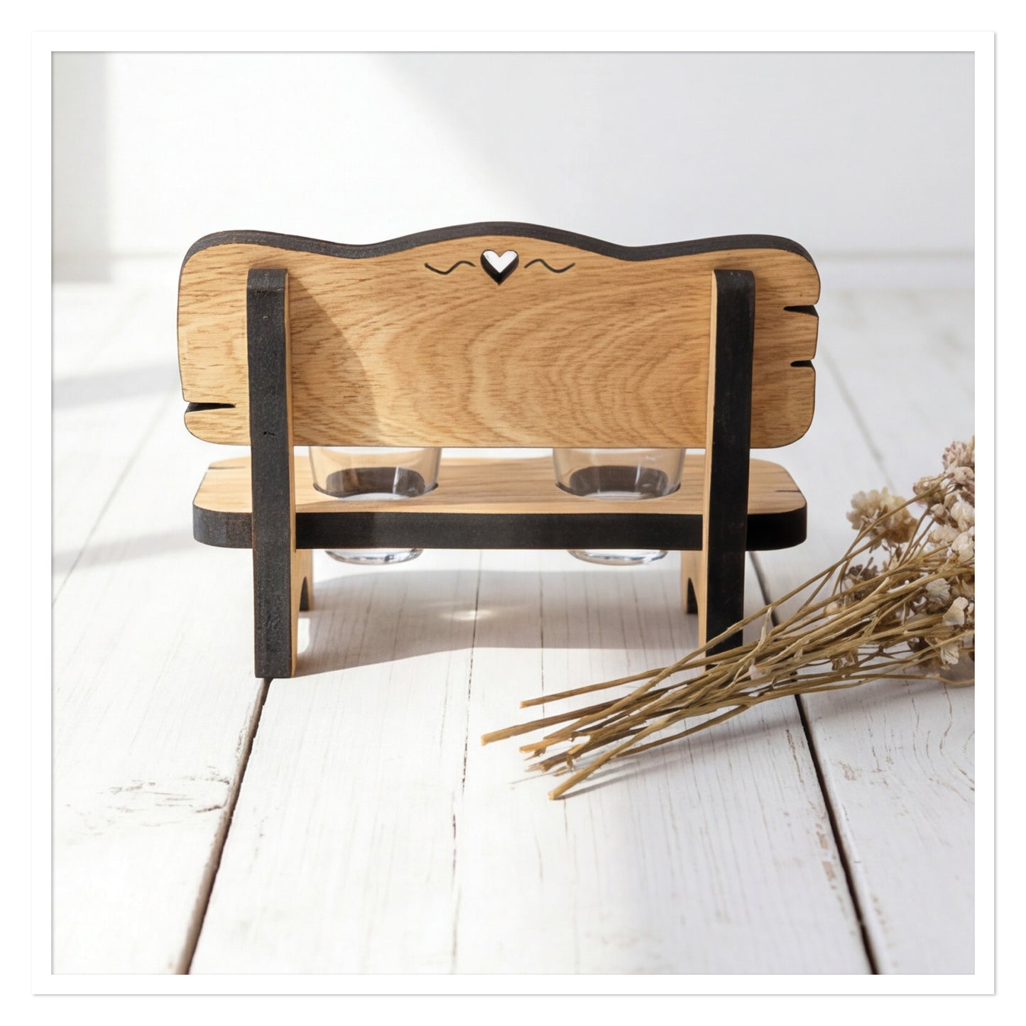 Personalisierte Schnapsbank mit Namen und Datum