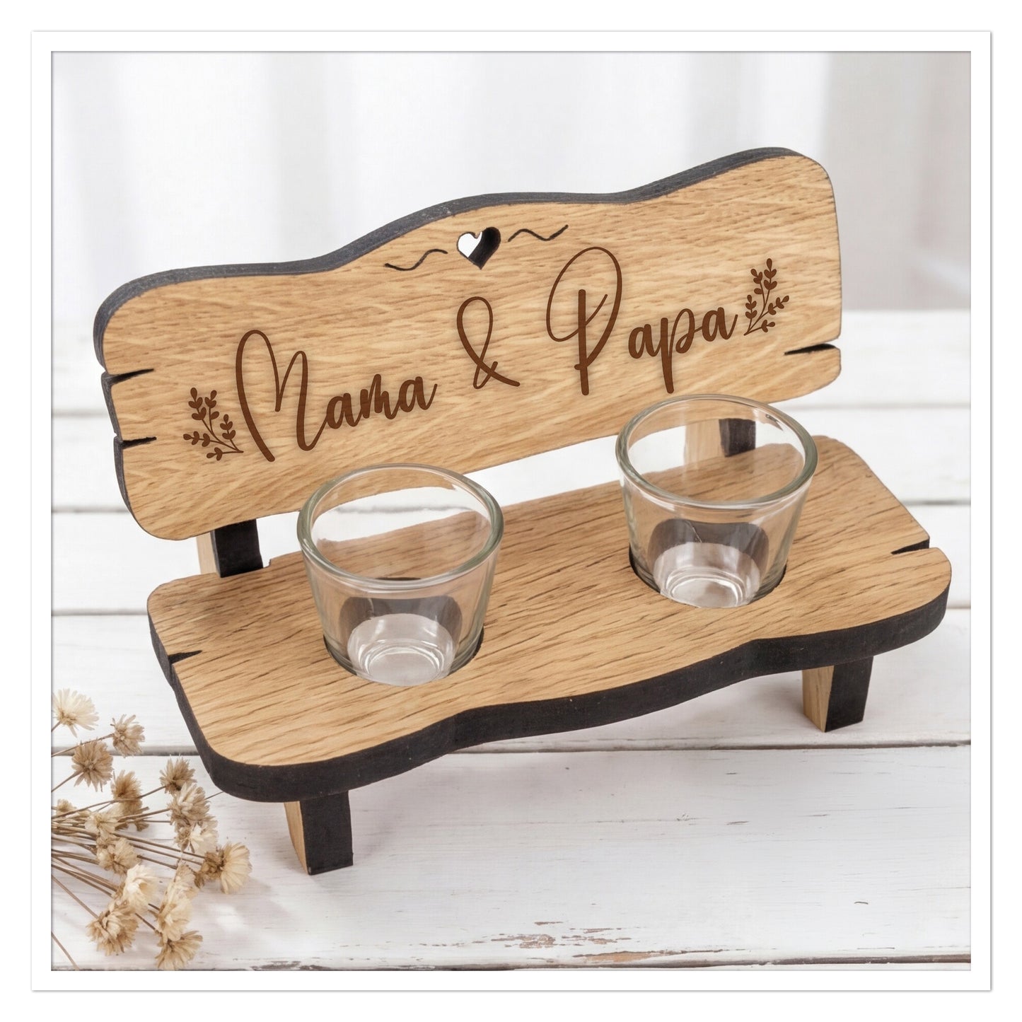 Gravierte Schnapsbank Mama & Papa