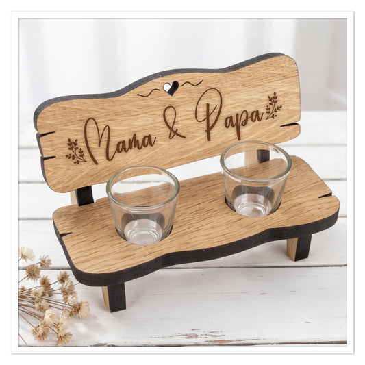 Gravierte Schnapsbank Mama & Papa