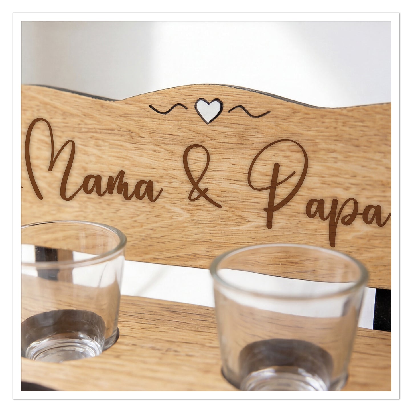Gravierte Schnapsbank Mama & Papa