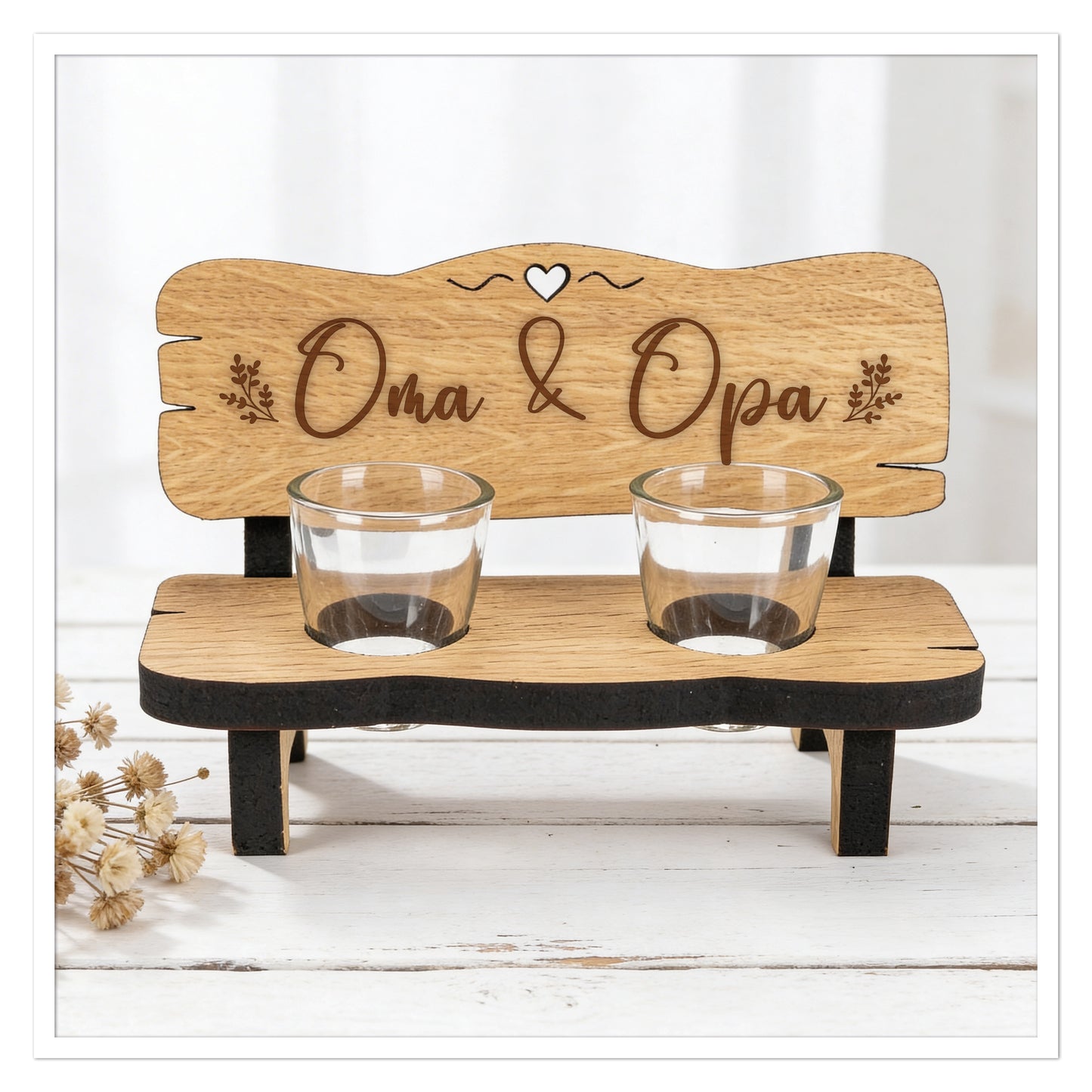 Gravierte Schnapsbank Oma & Opa