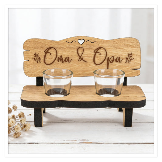 Gravierte Schnapsbank Oma & Opa